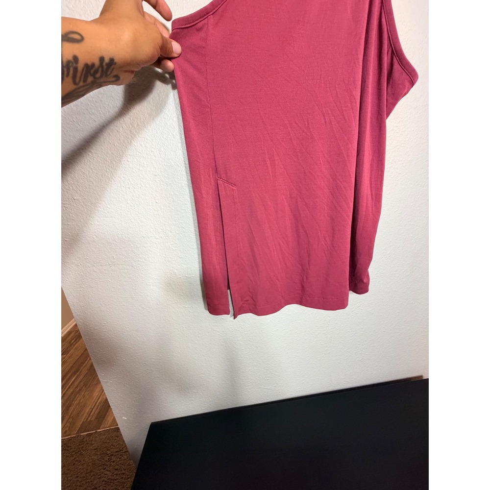Athleta Renew High Neck Tank Top Raspberry Pink Racerback S - Picture 2 of 6